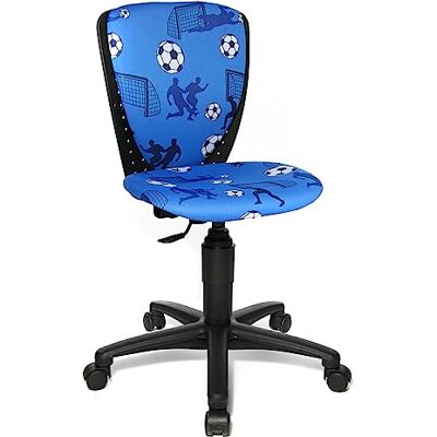 TOPSTAR S'cool 3, dětská otočná židle, židle k psacímu stolu pro děti, potahová látka modrá, motiv fotbal TOPSTAR S'cool 3, dětská otočná židle, židle k psacímu stolu pro děti, potahová látka modrá, motiv fotbal