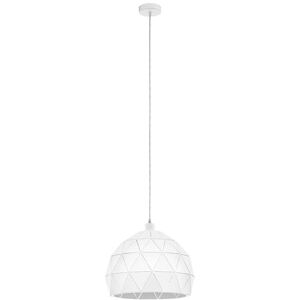 Eglo Závěsná lampa Roccaforte, závěsné svítidlo s 1 žárovkou, závěsná lampa z oceli, bílá, objímka: E27, Ø 30 cm Eglo Závěsná lampa Roccaforte, závěsné svítidlo s 1 žárovkou, závěsná lampa z oceli, bílá, objímka: E27, Ø 30 cm