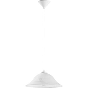 Eglo Závěsné svítidlo Albany, závěsná lampa s 1 žárovkou klasická, závěsné svítidlo z plastu a alabastrové sklo v bílé barvě, lampa na jídelní stůl, kuchyňská lampa s objímkou E27 Eglo Závěsné svítidlo Albany, závěsná lampa s 1 žárovkou klasická, závěsné svítidlo z plastu a alabastrové sklo v bílé barvě, lampa na jídelní stůl, kuchyňská lampa s objímkou E27