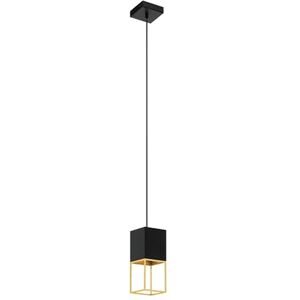 Eglo Závěsné svítidlo Montebaldo, 1 plamenná závěsná lampa vintage, industriální, závěsné svítidlo z oceli v černé, zlaté, lampa na jídelní stůl, lampa do obývacího pokoje závěsná s objímkou GU10 Eglo Závěsné svítidlo Montebaldo, 1 plamenná závěsná lampa vintage, industriální, závěsné svítidlo z oceli v černé, zlaté, lampa na jídelní stůl, lampa do obývacího pokoje závěsná s objímkou GU10