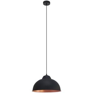 Eglo Závěsná lampa Truro, vintage závěsné svítidlo v industriálním designu, retro závěsná lampa z oceli, černá, měď, objímka E27, Ø 37 cm Eglo Závěsná lampa Truro, vintage závěsné svítidlo v industriálním designu, retro závěsná lampa z oceli, černá, měď, objímka E27, Ø 37 cm