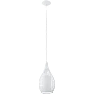 Eglo Závěsná lampa Razoni, závěsné svítidlo s 1 žárovkou, materiál: ocel, sklo: satinované, barva: bílá, objímka: E27 Eglo Závěsná lampa Razoni, závěsné svítidlo s 1 žárovkou, materiál: ocel, sklo: satinované, barva: bílá, objímka: E27