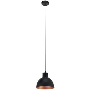 Eglo Závěsná lampa Truro, vintage závěsné svítidlo v industriálním designu, retro závěsná lampa z oceli, černá, měď, objímka E27, Ø 21 cm Eglo Závěsná lampa Truro, vintage závěsné svítidlo v industriálním designu, retro závěsná lampa z oceli, černá, měď, objímka E27, Ø 21 cm
