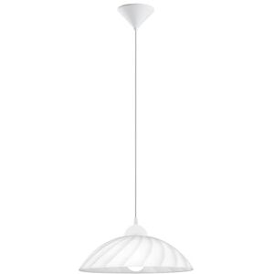 Eglo Závěsné svítidlo Vetro, 1 plamenná závěsná lampa klasická, závěsné svítidlo ze satinovaného skla se zakřiveným dekorem, plast, lampa na jídelní stůl v bílé, kuchyňská lampa závěsná s objímkou Eglo Závěsné svítidlo Vetro, 1 plamenná závěsná lampa klasická, závěsné svítidlo ze satinovaného skla se zakřiveným dekorem, plast, lampa na jídelní stůl v bílé, kuchyňská lampa závěsná s objímkou