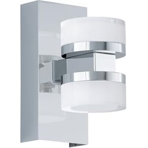 Eglo LED nástěnná lampa Romendo 1, 2 žárovky nástěnné svítidlo koupelna stmívatelná, koupelnová lampa z kovu v chromu a satinovaném plastu, LED svítidlo do vlhkých místností, teplá bílá, IP44 Eglo LED nástěnná lampa Romendo 1, 2 žárovky nástěnné svítidlo koupelna stmívatelná, koupelnová lampa z kovu v chromu a satinovaném plastu, LED svítidlo do vlhkých místností, teplá bílá, IP44