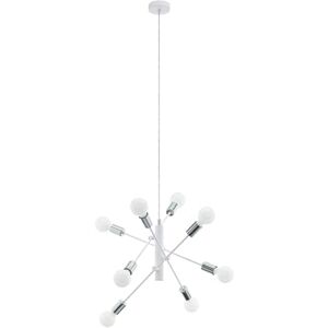 Eglo Závěsné svítidlo Gradoli, závěsná lampa s 8 žárovkami, závěsná lampa z kovu v bílé a chromové barvě, lampa na jídelní stůl, lampa do obývacího pokoje, závěsná s objímkou E27, Ø 71 cm Eglo Závěsné svítidlo Gradoli, závěsná lampa s 8 žárovkami, závěsná lampa z kovu v bílé a chromové barvě, lampa na jídelní stůl, lampa do obývacího pokoje, závěsná s objímkou E27, Ø 71 cm