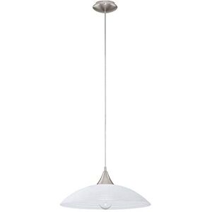Eglo Závěsné svítidlo Lazolo, 1 závěsná lampa s klasikou, závěsná lampa z kovu v matném niklu, satinované sklo v bílé barvě, lampa na jídelní stůl, lampa do obývacího pokoje, závěsná s objímkou E27 Eglo Závěsné svítidlo Lazolo, 1 závěsná lampa s klasikou, závěsná lampa z kovu v matném niklu, satinované sklo v bílé barvě, lampa na jídelní stůl, lampa do obývacího pokoje, závěsná s objímkou E27