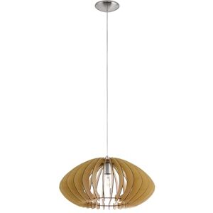 Eglo Závěsné svítidlo Cossano 2, 1 plamenná závěsná lampa vintage, závěsné svítidlo z oceli a dřeva v matném niklu, javor, lampa na jídelní stůl, lampa do obývacího pokoje závěsná s objímkou E27, Ø 50 Eglo Závěsné svítidlo Cossano 2, 1 plamenná závěsná lampa vintage, závěsné svítidlo z oceli a dřeva v matném niklu, javor, lampa na jídelní stůl, lampa do obývacího pokoje závěsná s objímkou E27, Ø 50