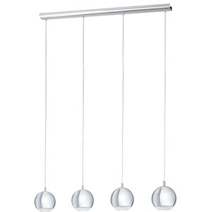 Eglo LED závěsné svítidlo Conessa, závěsná lampa se 4 žárovkami, závěsné svítidlo z kovu a plastu, lampa na jídelní stůl v chromu, čirá, závěsná lampa do obývacího pokoje s objímkou GU10 Eglo LED závěsné svítidlo Conessa, závěsná lampa se 4 žárovkami, závěsné svítidlo z kovu a plastu, lampa na jídelní stůl v chromu, čirá, závěsná lampa do obývacího pokoje s objímkou GU10