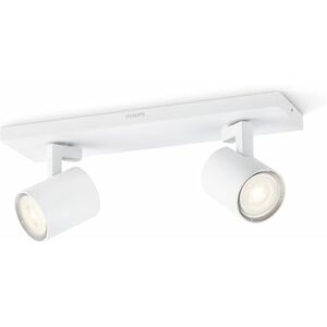Philips myLiving Runner 2 LED bodová světla (6 W), stmívatelná stropní bodová světla s teplým bílým světlem a dvěma otočnými bodovými hlavami, energeticky úsporné osvětlení prostoru, bílá Philips myLiving Runner 2 LED bodová světla (6 W), stmívatelná stropní bodová světla s teplým bílým světlem a dvěma otočnými bodovými hlavami, energeticky úsporné osvětlení prostoru, bílá