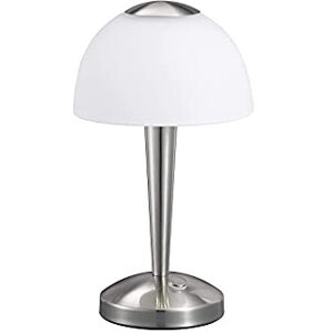 Trio-Leuchten LED stolní lampa z niklu matná, sklo bílé satinované, dotykový stmívač se 3 stupni jasu, včetně 1 x 5 W LED, výška 28 cm 529990107 Trio-Leuchten LED stolní lampa z niklu matná, sklo bílé satinované, dotykový stmívač se 3 stupni jasu, včetně 1 x 5 W LED, výška 28 cm 529990107