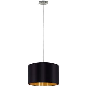 Eglo Závěsná lampa Maserlo, Textil závěsné svítidlo, závěsné svítidlo z kovu ve stříbrné barvě a v černé a zlaté barvě, objímka E27, Ø 38 cm Eglo Závěsná lampa Maserlo, Textil závěsné svítidlo, závěsné svítidlo z kovu ve stříbrné barvě a v černé a zlaté barvě, objímka E27, Ø 38 cm