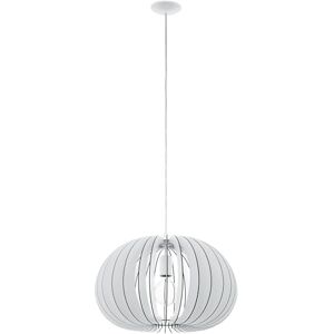 Eglo Dřevěná závěsná lampa Cossano, závěsné svítidlo s 1 žárovkou, závěsné svítidlo ze dřeva a oceli, barva: bílá, objímka: E27, Ø: 45 cm Eglo Dřevěná závěsná lampa Cossano, závěsné svítidlo s 1 žárovkou, závěsné svítidlo ze dřeva a oceli, barva: bílá, objímka: E27, Ø: 45 cm