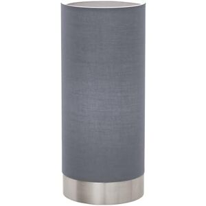 Eglo Stolní lampa Pasteri, 1 plamenná textilní stolní lampa, lampa na noční stolek z oceli a látky, barva: matný nikl, šedá, objímka: E27, vč. Touch, V: 22,5 cm Eglo Stolní lampa Pasteri, 1 plamenná textilní stolní lampa, lampa na noční stolek z oceli a látky, barva: matný nikl, šedá, objímka: E27, vč. Touch, V: 22,5 cm
