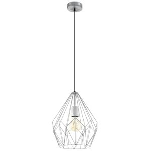 Eglo Závěsná lampa Carlton, 1 plamenné vintage závěsné svítidlo, retro závěsná lampa z oceli, barva: stříbrná, objímka: E27 Eglo Závěsná lampa Carlton, 1 plamenné vintage závěsné svítidlo, retro závěsná lampa z oceli, barva: stříbrná, objímka: E27