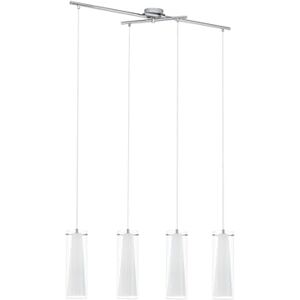 Eglo Závěsná lampa Pinto, 4-plamenová závěsná lampa, materiál: ocel, barva: chrom, sklo: čiré, opálový mat, bílá, objímka: E27 Eglo Závěsná lampa Pinto, 4-plamenová závěsná lampa, materiál: ocel, barva: chrom, sklo: čiré, opálový mat, bílá, objímka: E27
