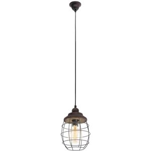 Eglo Závěsné svítidlo Bampton, 1 závěsná lampa industriální, vintage, retro, závěsné svítidlo dřevo a ocel, lampa na jídelní stůl, lampa do obývacího pokoje, závěsná hnědá patina, objímka E27 Eglo Závěsné svítidlo Bampton, 1 závěsná lampa industriální, vintage, retro, závěsné svítidlo dřevo a ocel, lampa na jídelní stůl, lampa do obývacího pokoje, závěsná hnědá patina, objímka E27