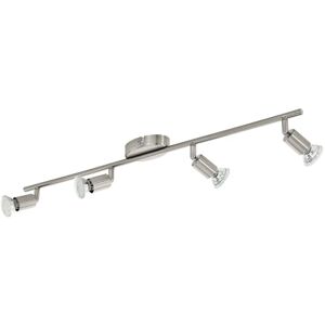 Eglo LED stropní svítidlo Buzz-LED, stropní svítidlo se 4 žárovkami, stropní zářič z kovu v nikl-matném provedení, lampa do obývacího pokoje, kuchyňská lampa, bodová světla vč. žárovky GU10, teplá Eglo LED stropní svítidlo Buzz-LED, stropní svítidlo se 4 žárovkami, stropní zářič z kovu v nikl-matném provedení, lampa do obývacího pokoje, kuchyňská lampa, bodová světla vč. žárovky GU10, teplá