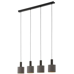 Eglo Závěsná lampa Concessa 1, 4 žárovky textilní závěsné svítidlo, závěsné svítidlo z oceli a látky, barva: tmavě hnědá, cappuccino, zlatá, objímka: E27 Eglo Závěsná lampa Concessa 1, 4 žárovky textilní závěsné svítidlo, závěsné svítidlo z oceli a látky, barva: tmavě hnědá, cappuccino, zlatá, objímka: E27