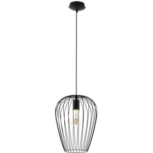 Eglo Kyvadlová lampa Newtown, 1 žárovkové vintage závěsné svítidlo, retro závěsná lampa z oceli, barva: černá, objímka: E27, Ø 27,5 cm Eglo Kyvadlová lampa Newtown, 1 žárovkové vintage závěsné svítidlo, retro závěsná lampa z oceli, barva: černá, objímka: E27, Ø 27,5 cm