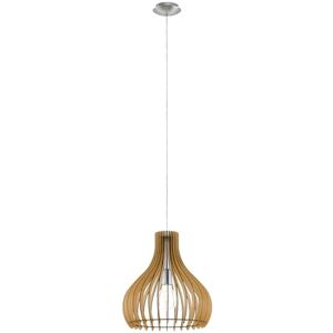 Eglo Závěsné svítidlo Tindori, závěsná lampa s 1 žárovkou vintage, závěsné svítidlo z oceli a dřeva v niklovém matu, javor, lampa na jídelní stůl, lampa do obývacího pokoje závěsná s objímkou E27, Ø Eglo Závěsné svítidlo Tindori, závěsná lampa s 1 žárovkou vintage, závěsné svítidlo z oceli a dřeva v niklovém matu, javor, lampa na jídelní stůl, lampa do obývacího pokoje závěsná s objímkou E27, Ø