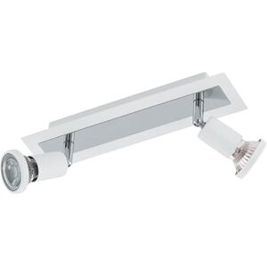 Eglo LED stropní svítidlo Sarria, stropní svítidlo se 2 žárovkami, stropní zářič z kovu, lampa do obývacího pokoje v bílé, chromové, bodová světla včetně světelného zdroje GU10, teplá bílá Eglo LED stropní svítidlo Sarria, stropní svítidlo se 2 žárovkami, stropní zářič z kovu, lampa do obývacího pokoje v bílé, chromové, bodová světla včetně světelného zdroje GU10, teplá bílá