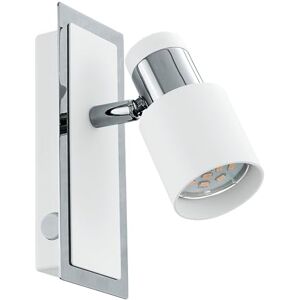 Eglo LED nástěnná lampa Davida, nástěnné svítidlo, kovové nástěnné svítidlo v chromu, bílá, lampa do obývacího pokoje, lampa s vypínačem, bodové světlo vč. osvětlovacího prostředku GU10, teplá bílá Eglo LED nástěnná lampa Davida, nástěnné svítidlo, kovové nástěnné svítidlo v chromu, bílá, lampa do obývacího pokoje, lampa s vypínačem, bodové světlo vč. osvětlovacího prostředku GU10, teplá bílá
