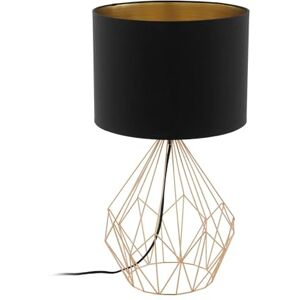 Eglo Stolní lampa regál na pedál 1, 1 lampa stolní lampa vintage, industriální, retro, lampa na noční stolek ocel a textil v černé a mědi, lampa s vypínačem, objímka E27 Eglo Stolní lampa regál na pedál 1, 1 lampa stolní lampa vintage, industriální, retro, lampa na noční stolek ocel a textil v černé a mědi, lampa s vypínačem, objímka E27