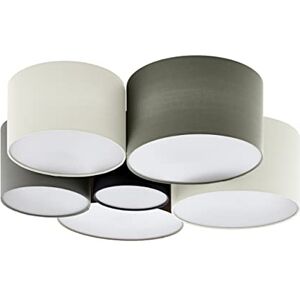Eglo Pastore Stropní lampa , 6 plamenů stropní textilní lampa, materiál: ocel, látka, barva: bílá, hnědá, šedá, černá, objímka: E27 Eglo Pastore Stropní lampa , 6 plamenů stropní textilní lampa, materiál: ocel, látka, barva: bílá, hnědá, šedá, černá, objímka: E27