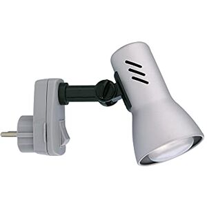 Briloner Lampa na čtení, lampa do zásuvky, bodové světlo, E14, 25 W, otočná a otočná, titanová barva Briloner Lampa na čtení, lampa do zásuvky, bodové světlo, E14, 25 W, otočná a otočná, titanová barva