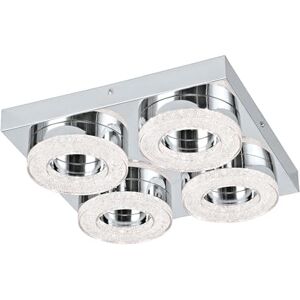 Eglo LED stropní svítidlo Fradelo, 4 světelné stropní svítidlo moderní, lampa do obývacího pokoje z kovu a plastu v chromu, křišťálově čirá, lampa do ložnice, LED teplá bílá, D x Š 28 cm Eglo LED stropní svítidlo Fradelo, 4 světelné stropní svítidlo moderní, lampa do obývacího pokoje z kovu a plastu v chromu, křišťálově čirá, lampa do ložnice, LED teplá bílá, D x Š 28 cm