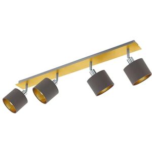 Eglo Stropní svítidlo Valbiano, stropní svítidlo se 4 žárovkami, stropní reflektor z kovu a textilu, lampa do chodby z kartáčované mosazi, matný nikl, cappuccino, zlato, bodová světla E14 Eglo Stropní svítidlo Valbiano, stropní svítidlo se 4 žárovkami, stropní reflektor z kovu a textilu, lampa do chodby z kartáčované mosazi, matný nikl, cappuccino, zlato, bodová světla E14