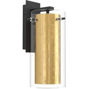 Eglo Nástěnná lampa Pinto Gold, 1 žárovkové nástěnné svítidlo, materiál: ocel, barva: černá, sklo: čirá, zlatá, objímka: E27, vč. vypínače Eglo Nástěnná lampa Pinto Gold, 1 žárovkové nástěnné svítidlo, materiál: ocel, barva: černá, sklo: čirá, zlatá, objímka: E27, vč. vypínače