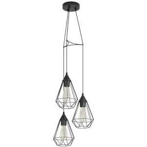 Eglo Závěsné svítidlo Tarbes černé vintage, závěsná lampa jídelna, závěsné svítidlo se 3 žárovkami, retro lampa v průmyslovém designu s objímkou E27, závěsná lampa z oceli Ø 31 cm Eglo Závěsné svítidlo Tarbes černé vintage, závěsná lampa jídelna, závěsné svítidlo se 3 žárovkami, retro lampa v průmyslovém designu s objímkou E27, závěsná lampa z oceli Ø 31 cm