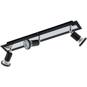 Eglo LED stropní svítidlo Sarria, stropní svítidlo se 3 žárovkami, stropní zářič z kovu, lampa do obývacího pokoje v černé barvě, chrom, bodová světla včetně světelného zdroje GU10, teplá bílá Eglo LED stropní svítidlo Sarria, stropní svítidlo se 3 žárovkami, stropní zářič z kovu, lampa do obývacího pokoje v černé barvě, chrom, bodová světla včetně světelného zdroje GU10, teplá bílá