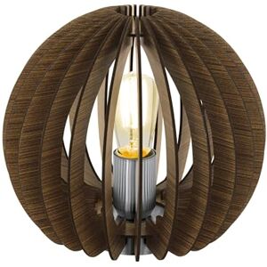 Eglo Tischlampe Cossano, Nachttisch Stahl in nickel-matt, Holz in braun E27 Fassung Eglo Tischlampe Cossano, Nachttisch Stahl in nickel-matt, Holz in braun E27 Fassung