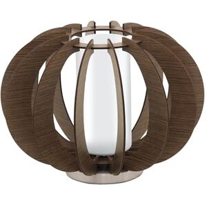 Eglo Stolní lampa Stellato 3, noční stolek ocel matný nikl, dřevo, sklo v hnědé barvě, bílá objímka E27 Eglo Stolní lampa Stellato 3, noční stolek ocel matný nikl, dřevo, sklo v hnědé barvě, bílá objímka E27