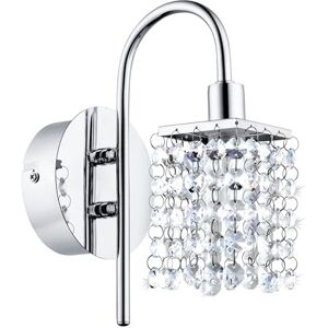 Eglo LED nástěnná lampa Almonte, nástěnné svítidlo koupelna, lampa do koupelny z kovu v chromu a křišťálu čirá, LED svítidlo do vlhkých místností teplá bílá, G9, IP44 Eglo LED nástěnná lampa Almonte, nástěnné svítidlo koupelna, lampa do koupelny z kovu v chromu a křišťálu čirá, LED svítidlo do vlhkých místností teplá bílá, G9, IP44