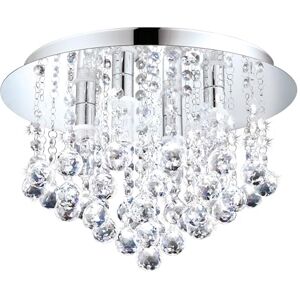 Eglo LED stropní svítidlo Almonte, 4 žárovky stropní svítidlo koupelna, koupelna lampa z kovu v chromu a čirém krystalu, LED svítidlo do vlhkého prostoru teplá bílá, G9, IP44, Ø 35 cm Eglo LED stropní svítidlo Almonte, 4 žárovky stropní svítidlo koupelna, koupelna lampa z kovu v chromu a čirém krystalu, LED svítidlo do vlhkého prostoru teplá bílá, G9, IP44, Ø 35 cm