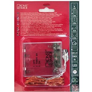 Konstsmide Micro LED světelný řetěz, 6 h časovač, 40 teple bílých diod, provoz na baterie, uvnitř, mosazný drát 1461-180 Konstsmide Micro LED světelný řetěz, 6 h časovač, 40 teple bílých diod, provoz na baterie, uvnitř, mosazný drát 1461-180
