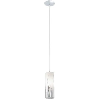 Eglo Závěsné svítidlo Rivato, závěsná lampa s 1 žárovkou, elegantní, závěsné svítidlo z oceli a skla s dekorem v chromu, bílá, lampa na jídelní stůl, lampa do obývacího pokoje závěsná s objímkou E27 Eglo Závěsné svítidlo Rivato, závěsná lampa s 1 žárovkou, elegantní, závěsné svítidlo z oceli a skla s dekorem v chromu, bílá, lampa na jídelní stůl, lampa do obývacího pokoje závěsná s objímkou E27