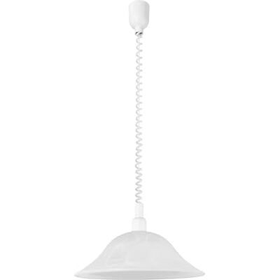 Eglo Závěsné svítidlo Alessandra, závěsná lampa se spirálovým kabelem, výškově nastavitelná, závěsná lampa klasická, kuchyňská lampa z plastu a alabastrového skla, lampa na jídelní stůl v bílé barvě s Eglo Závěsné svítidlo Alessandra, závěsná lampa se spirálovým kabelem, výškově nastavitelná, závěsná lampa klasická, kuchyňská lampa z plastu a alabastrového skla, lampa na jídelní stůl v bílé barvě s