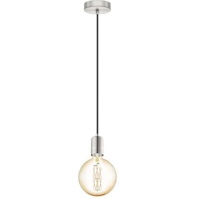 Eglo Závěsné svítidlo Yorth, 1 plamenná šňůra závěsná lampa Vintage, industriální, závěsné svítidlo ocel v nikl-matném provedení, kabel v černé barvě, lampa na jídelní stůl, lampa do obývacího pokoje Eglo Závěsné svítidlo Yorth, 1 plamenná šňůra závěsná lampa Vintage, industriální, závěsné svítidlo ocel v nikl-matném provedení, kabel v černé barvě, lampa na jídelní stůl, lampa do obývacího pokoje