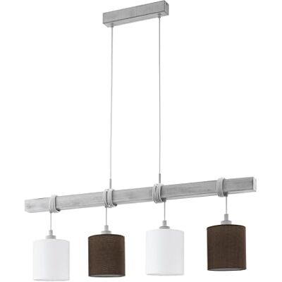 Eglo Závěsné svítidlo Townshend 2, 4 plamenná závěsná lampa vintage, závěsné svítidlo dřevo, ocel v bílé patině a textilu, len v bílé, hnědé, lampa na jídelní stůl, lampa do obývacího pokoje závěsná s Eglo Závěsné svítidlo Townshend 2, 4 plamenná závěsná lampa vintage, závěsné svítidlo dřevo, ocel v bílé patině a textilu, len v bílé, hnědé, lampa na jídelní stůl, lampa do obývacího pokoje závěsná s