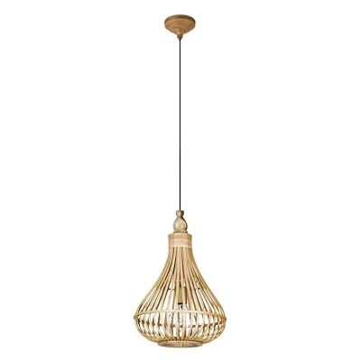 Eglo Závěsné svítidlo Amsfield, 1 plamenná závěsná lampa vintage, přírodní, boho, hygge, závěsné svítidlo z oceli, dřevo v přírodních barvách, lampa na jídelní stůl, lampa do obývacího pokoje závěsná Eglo Závěsné svítidlo Amsfield, 1 plamenná závěsná lampa vintage, přírodní, boho, hygge, závěsné svítidlo z oceli, dřevo v přírodních barvách, lampa na jídelní stůl, lampa do obývacího pokoje závěsná