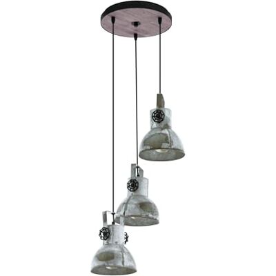 Eglo Kyvadlová lampa Barnstaple, 3 žárovky vintage závěsné svítidlo v průmyslovém designu, retro závěsná lampa z oceli v použitém zinkovém vzhledu, hnědá patina, černá, objímka E27 Eglo Kyvadlová lampa Barnstaple, 3 žárovky vintage závěsné svítidlo v průmyslovém designu, retro závěsná lampa z oceli v použitém zinkovém vzhledu, hnědá patina, černá, objímka E27