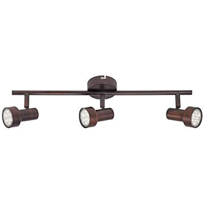 Briloner Svítidla LED stropní svítidlo, stropní lampa se 3 otočnými a otočnými bodovými body, objímka: GU10, vč. 3 x 3 W, kov, rozměry: 48 x 12 cm, barva: antická měď Briloner Svítidla LED stropní svítidlo, stropní lampa se 3 otočnými a otočnými bodovými body, objímka: GU10, vč. 3 x 3 W, kov, rozměry: 48 x 12 cm, barva: antická měď