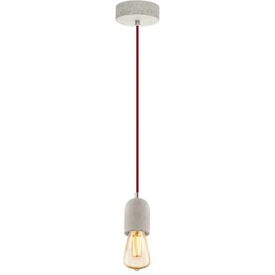 Eglo Závěsné svítidlo Yorth, 1 plamenná šňůra závěsná lampa vintage, industriální, závěsné svítidlo z oceli v šedé barvě, kabel v červené barvě, lampa na jídelní stůl, lampa do obývacího pokoje Eglo Závěsné svítidlo Yorth, 1 plamenná šňůra závěsná lampa vintage, industriální, závěsné svítidlo z oceli v šedé barvě, kabel v červené barvě, lampa na jídelní stůl, lampa do obývacího pokoje