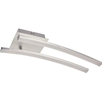 Briloner Svítidla – LED stropní svítidlo, zakřivená stropní lampa, 2 žárovky, 2 x 6 W, teplé bílé světlo, 55,4 cm, barva hliníku, hliník Briloner Svítidla – LED stropní svítidlo, zakřivená stropní lampa, 2 žárovky, 2 x 6 W, teplé bílé světlo, 55,4 cm, barva hliníku, hliník