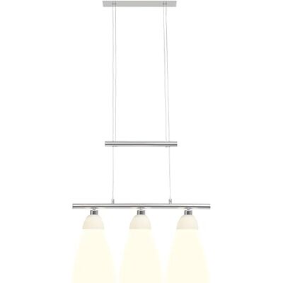 Brilliant Lampa Tonja LED závěsné svítidlo 3flg chrom/bílá 3x 5W LED integrovaná (COB), (285 lm, 3000 K) Výškově nastavitelná pomocí protizávaží Brilliant Lampa Tonja LED závěsné svítidlo 3flg chrom/bílá 3x 5W LED integrovaná (COB), (285 lm, 3000 K) Výškově nastavitelná pomocí protizávaží
